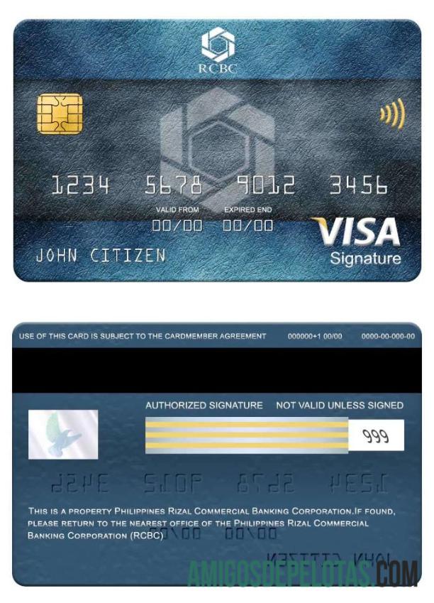 Philippines Rizal Commercial Banking Corporation (RCBC) Visa Signature Card real example
